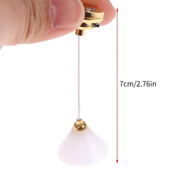 Miniatyr Dukkehus Taklampe Hvit Lysestake Lysekrone for Skala 1:12