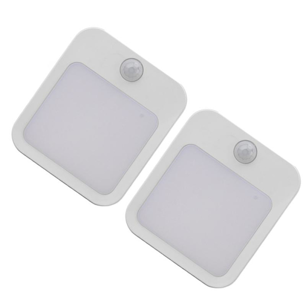 2 pcs Plug-in Night Light with Motion Sensor Mini Warm White LED Night Light with Adjustable Brightness EU Plug 110-220V