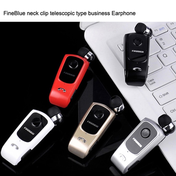 Fineblue F920 Vibrasjonsvarsling Krageklips Unilateral Business Bluetooth-kompatibel Øretelefon Golden