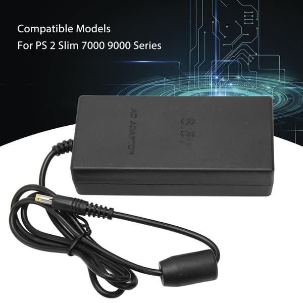 Power Adapter for PS2, Replacement Plug, AC Adapter, Charging Cable, Cord for PS2 Slim 70000 9000 Console 100-240V EU Plug