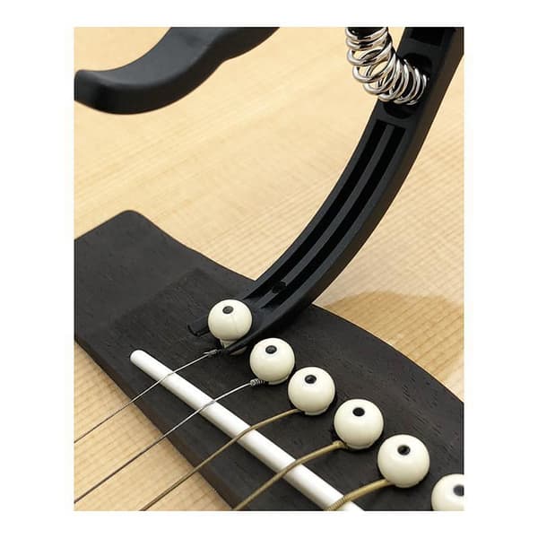 Guitar Capo Pick Set Plastic Stainless Steel Spring Guitar Accessories with 10pcs Picks for Replacement