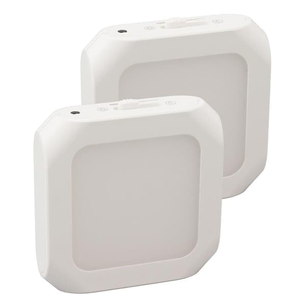 2 Pcs Motion Sensor LED Night Light Plug in Dimmable Nightlight with Auto Dusk Sensor 110-220V Warm Lighting EU Plug