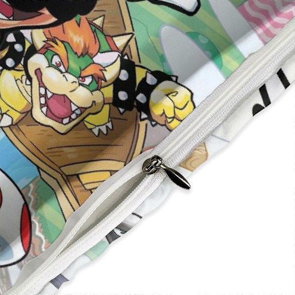 x249 Super Mario -pussilakanasetti, mikrokuituinen vuodevaatesetti, 3D-painettu kevyt 3-osainen peittosetti, 1 pussilakana ja 2 tyynyliinaa lapsille ja pojille 135x200cm 53x78in