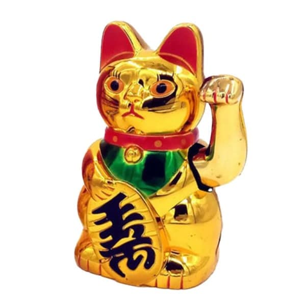 Waving Lucky Cat - Decoration Gold