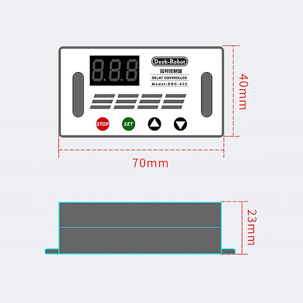 DDC-432 Kaksois-MOS LED Digitaalinen Viiveohjain Ajanviiveen Relai Trigger-syklin Ajastimen Viivekytkin Ti Gray