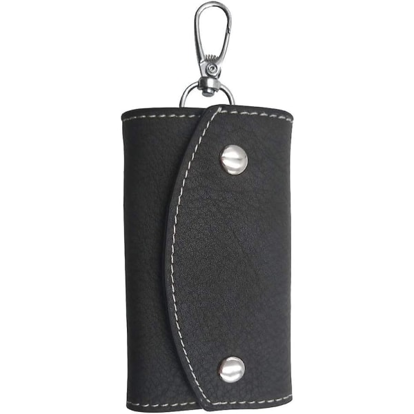 Musta nahkainen case, nahkainen avainkotelo Unisex nahkainen case Lompakko-avaimenperä