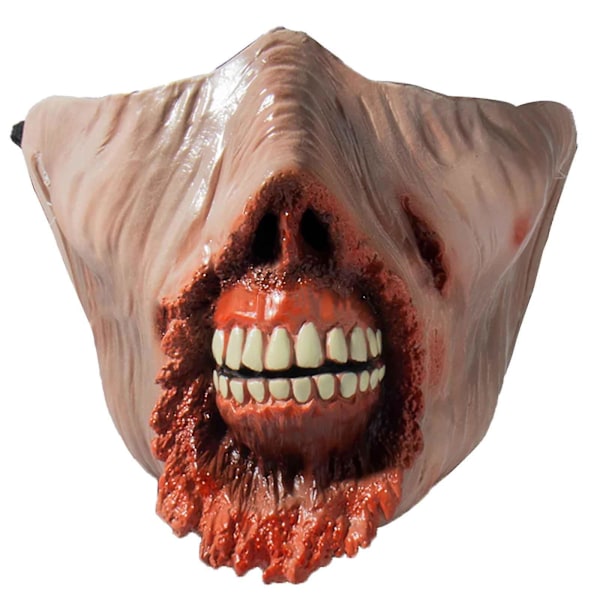 Halloween-dekorasjoner Halloween Open Mouth Burn Horror Half Face Latex Mask Nytt produktmaske