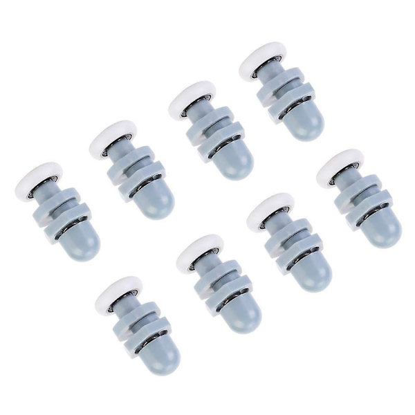 8 kpl kestävää muovista suihkuoven rullaa liukuva kiskolaakeri kylpyhuoneen lasille varaosiin (20 mm)