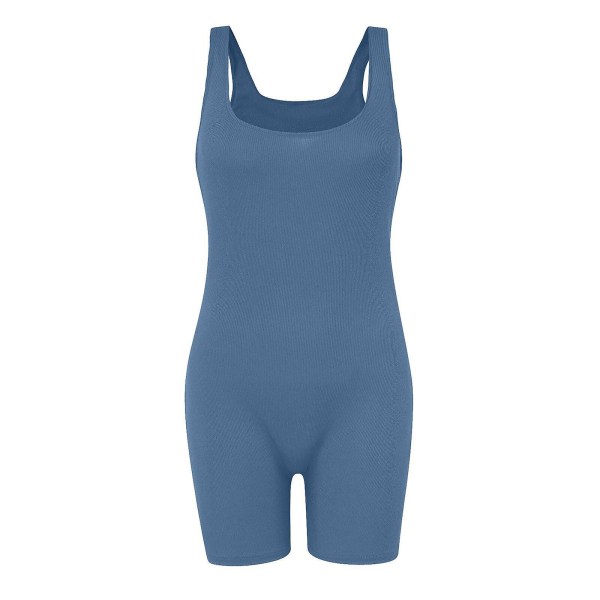 Ärmlös Rygglös Sexig Stängd Midja Jumpsuit Svart Yoga Jumpsuit Sport Träning Yoga Girl Tights Blue XL