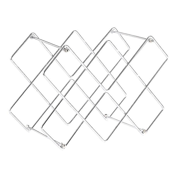 Tiski Wine Rack, Pulloteline, Viiniteline, Sopii Punaviinin ja Valkoviinin Säilytykseen, Metalli Viin Silver