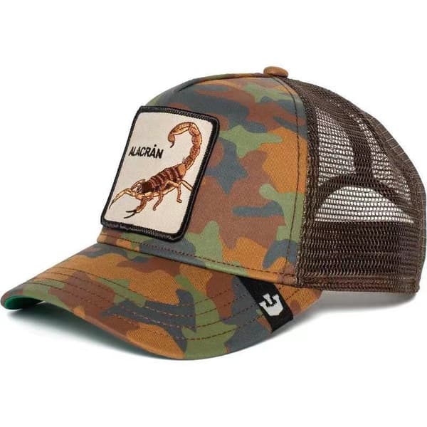 Fiskenetkasket med broderet dyredesign Scorpion camouflage