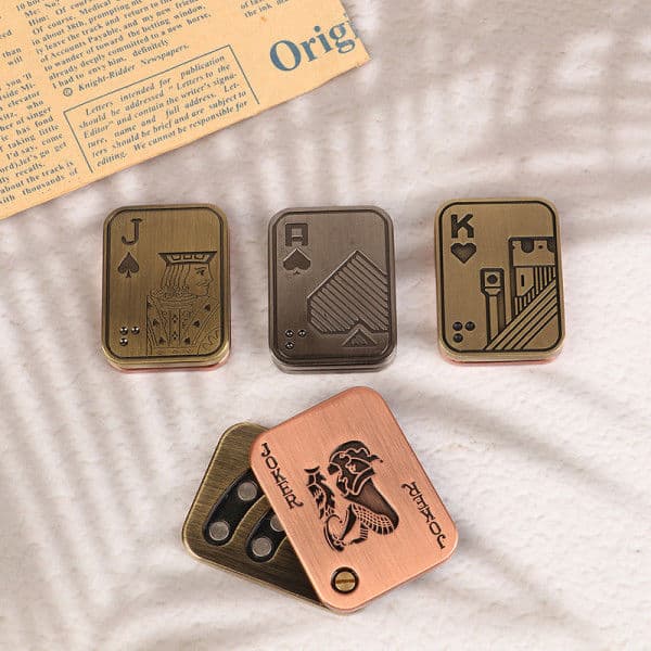IC Slider Poker A K Metal Push Card EDC Spinners One Size