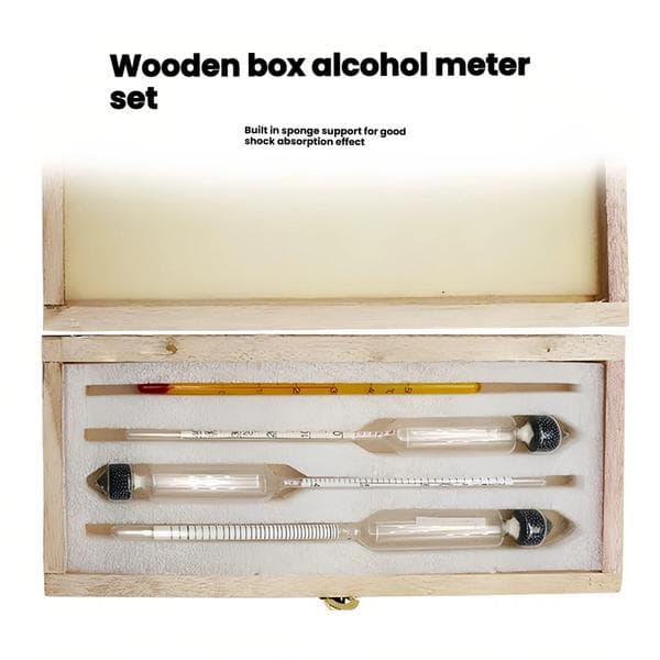 4-pack Alcohol Hydrometer 0-100 Proof Accurate Alcohol Tester with Conversion Chart Thermometer Suitable for Wine and Distilled Spirits