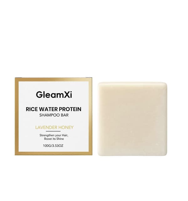 Risvand Protein Shampoo Bar Solid Shampoo til Alle Hårtyper med Kaolin Ler Styrkende, Nærende Hårpleje (Lavendel Honning) 3PCS