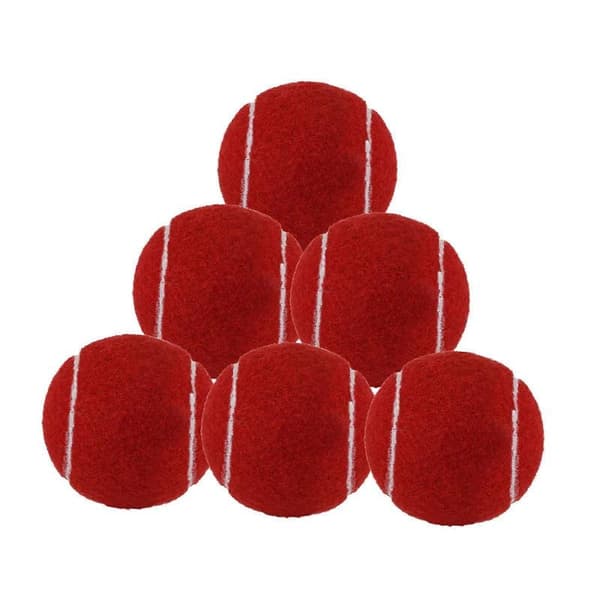 6x Tennis Balls for Beginner Training Durable Practice Balls 2.52\" Dia Red
