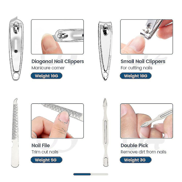 7 st/set Manikyrset Nagelklippare Verktyg Pedikyrset Rostfritt Stål Öronsked Nagelsax Sax Kit För Manikyrverktyg Black
