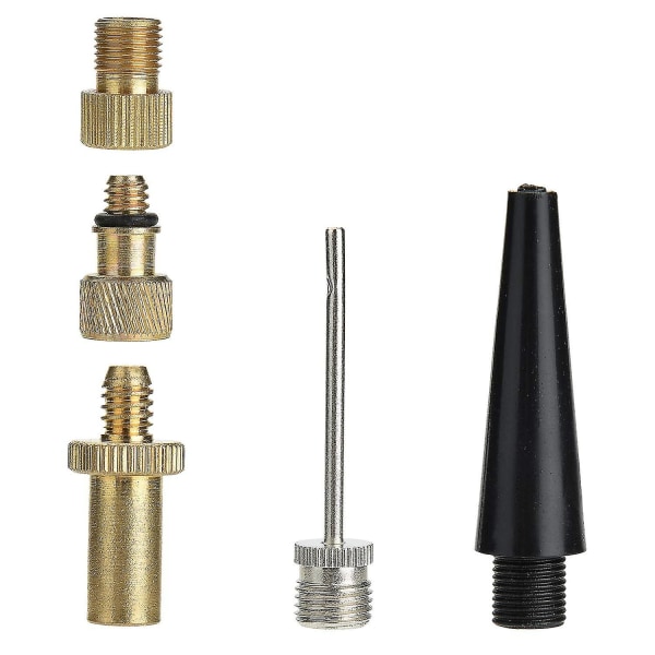 5pcs Valve Adapter Set Dunlop Valve Adapter Bicycle Air Pump Inflation Needle Nozzle Kit Car Valve