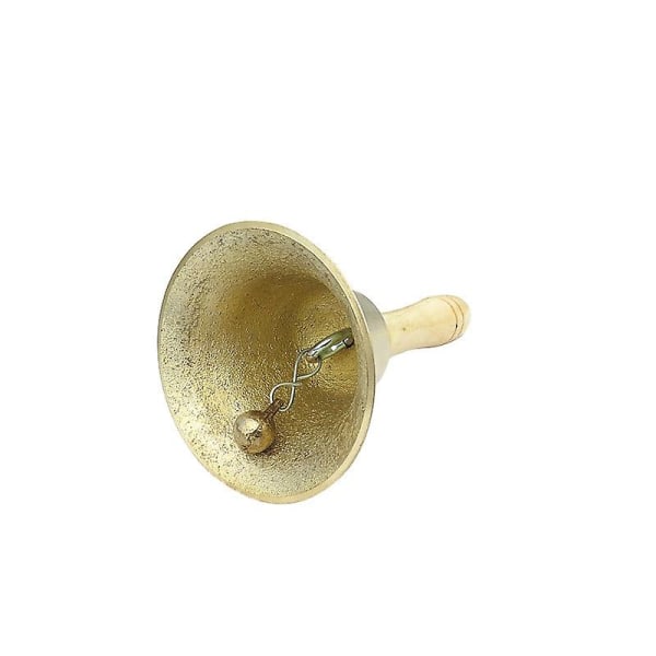 Handklocka Extra Hög Ljudlig Solid Mässing Klocka Handklockor Med Trähandtag Fleranvändningsbar För Skola, Kyrka, Hotell, Jul Och Bröllopstjänst (8cm)