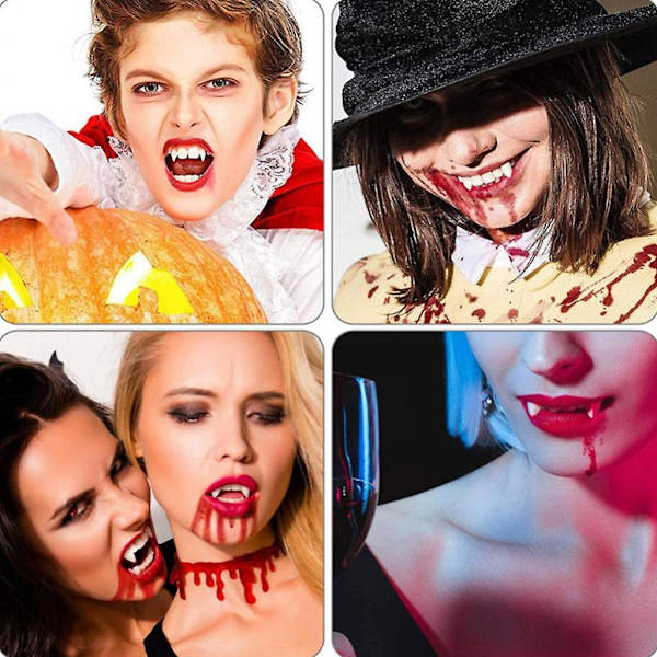 Vampyrtänder Kostymkläder Vampyrtänder Utdragbara Falska Tänder Cosplay Tänder Halloween Vampyrtänder Spetsiga Tänder