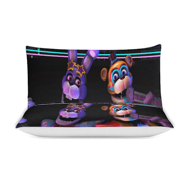 v1414 Five Nightat Freddy Täcke Set Tjockt Mjukt 3-delars Sängklädesset Året Runt Täcke med 2 Örngott för Vuxna Kvinnor Flickor Tonåringar Hemrum 135x200cm 53x78in