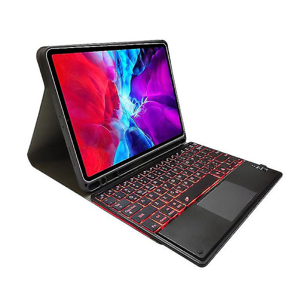 Bluetooth-näppäimistösuojus taustavalaistuksella, yhteensopiva iPad Pro 12.9 2021:n kanssa Wine Red