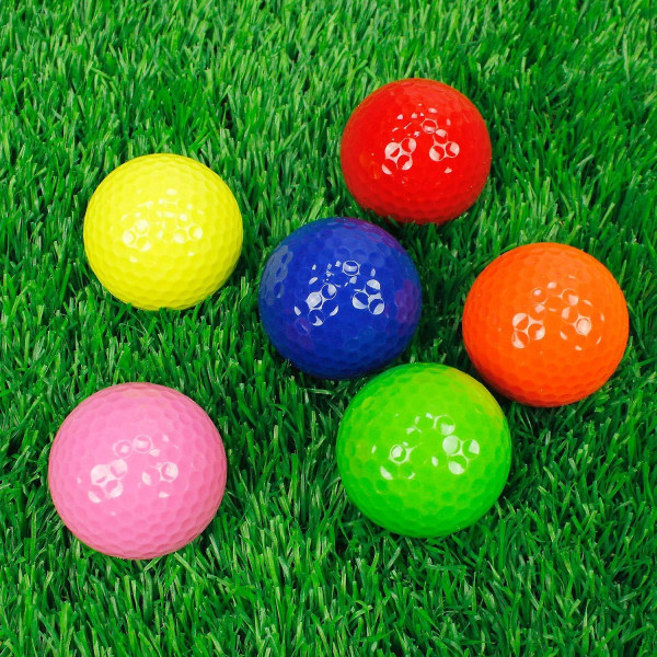 Farvede golfbolde til børn, bland farvede minigolfbolde til indendørs og udendørs Kort spil kontorpakke med 6