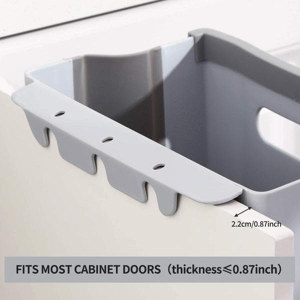 9L Wall Mounted Foldable Waste Bin for Kitchen Cabinet - Quickly Clean Counter, Sink, Bathroom - RV, Car, Camping Foldable Trash Can