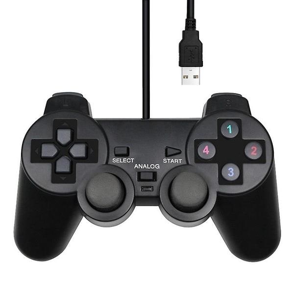 Kablet USB PC-spilcontroller til Winxp/win7/win8/win10 til PC-computer bærbar Sort Gamepad Joystick Black