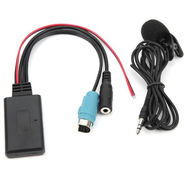 Bluetooth 5.0 AUX Kabeladapter med Mikrofon Passer for Alpine KCE?236B CDA?9852/E CDE?9887/R