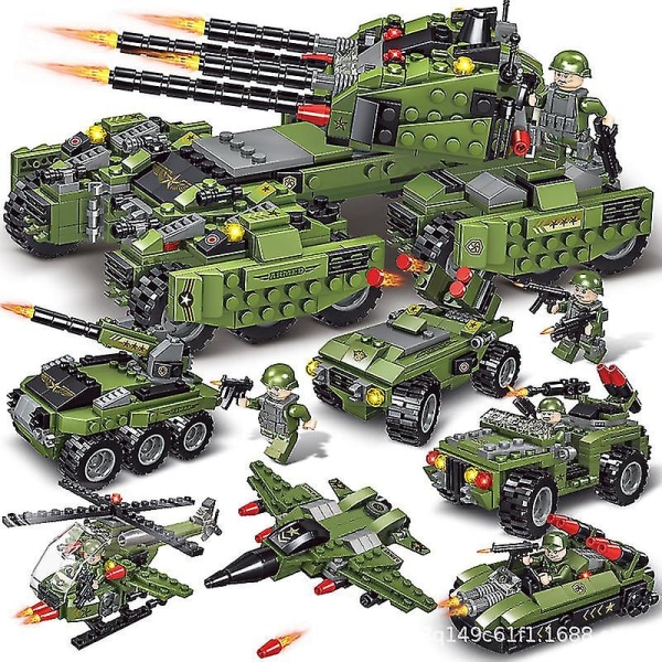 Julebygningslegetøjssæt Militærtransport Tankvogn Legesæt Creative Army Legetøj