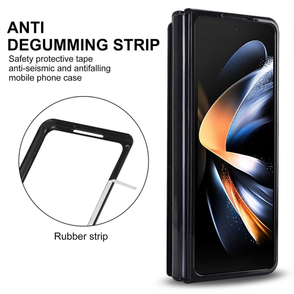 Pung Etui Til Samsung Galaxy Z Fold 5, Premium Pu Læder Beskyttende Cover Med Kortholder Black For Galaxy Z Fold 5