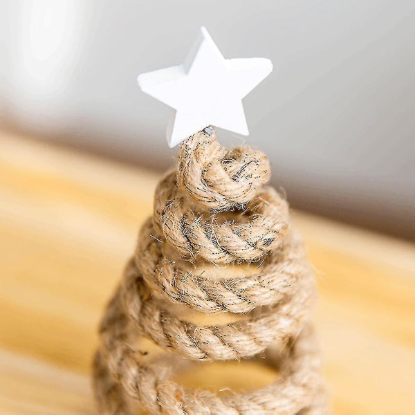 Mini Juletræ Ornament Holdbar juledekoration Julefest Festlig indretning Hemp Rope