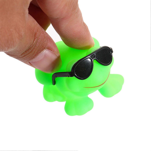 16 kpl / sarja aurinkolasit sammakko lelu mini kelluva kumi sammakko kylpy lelu stressi tylsyys helpotus lasit vihreä sammakko nipistää vinku lelu lapset aikuiset lahja Green