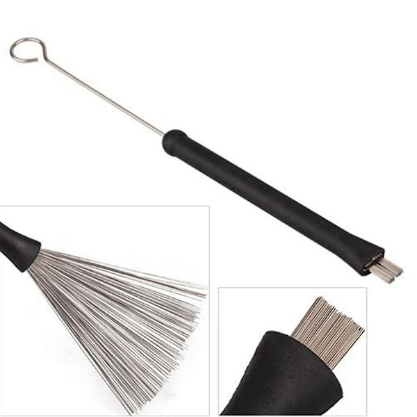 Retractable Jazz Drum Brushes Stick Steel Wire 32cm Cleaning Brushes for Jazz Rock Music Lover