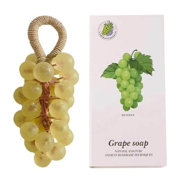 Transparent kristall druvsträng handgjord tvål hem aromaterapi tvål långvarig doft simulering druvtvål presentförpackning set yellow/1pcs