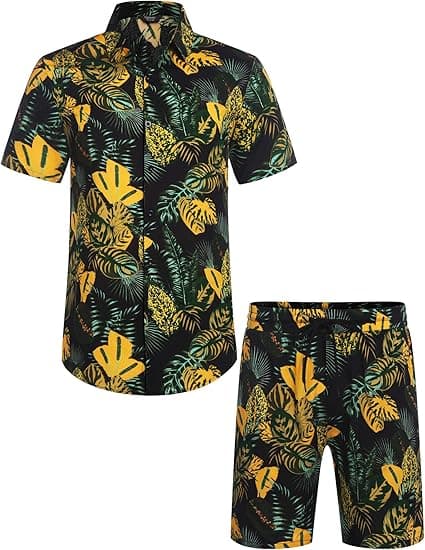 Todelt hawaiisk antrekk for menn