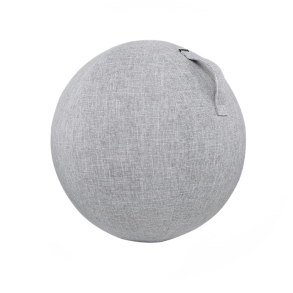 Dammsäker halkfri träningsboll i bomull och linne, praktisk fint stickad yogabollskydd för hemmet Grey with White