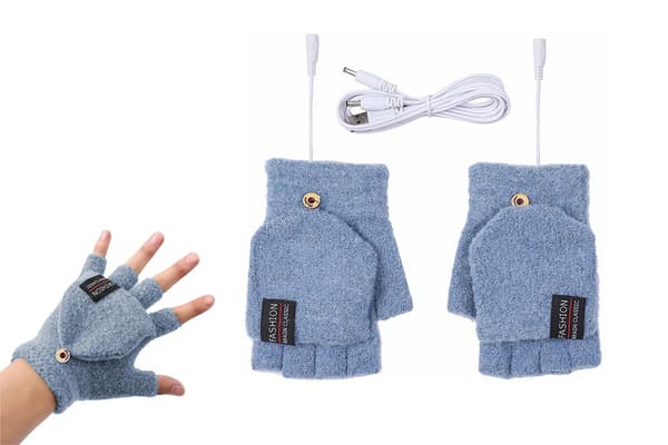 USB-uppvärmda elektriska handskar med halvfinger