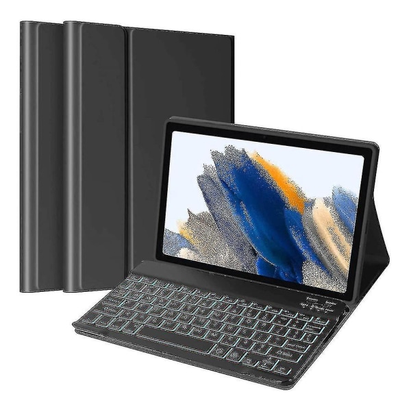 Etui med baggrundsbelyst tastatur til Samsung Galaxy Tab A7 Lite 8,7 tommer 2021 (model: Sm-t220/sm-t225), sort