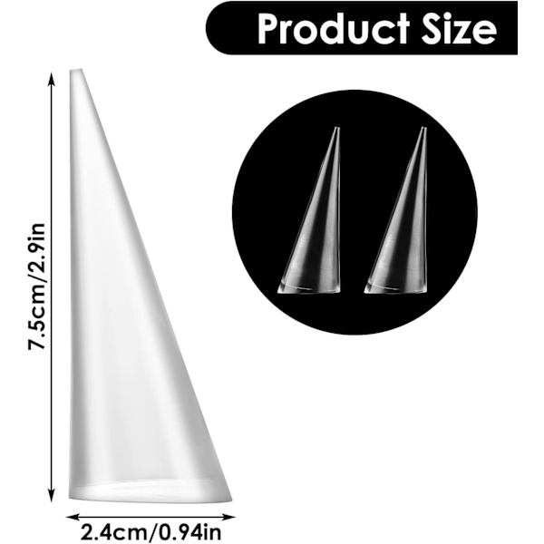 2 stk. gennemsigtig akryl krystal ringholder smykke ring display holder kegle ringholder enkelt finger ringe showcase stand til smykker bryllupsring