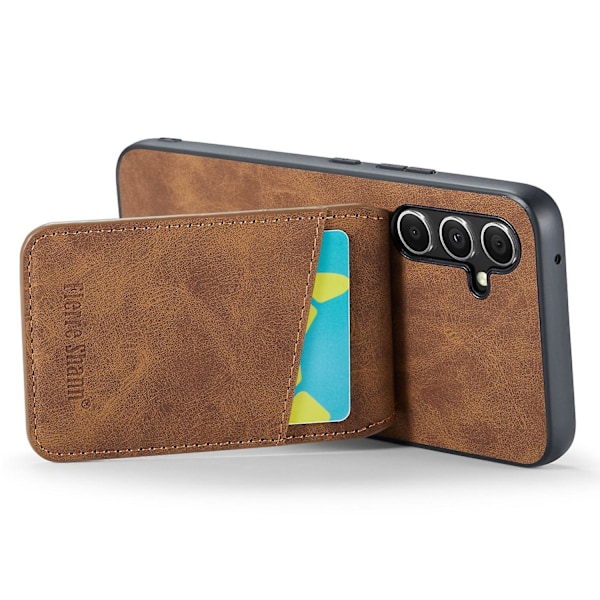 FIERRE SHANN Mobilskal för Samsung Galaxy A34 5G - Stötsäker PU+TPU - Brun