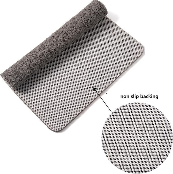 Sklisikker PVC dusjmatte til bad (40 x 60 cm, grå)