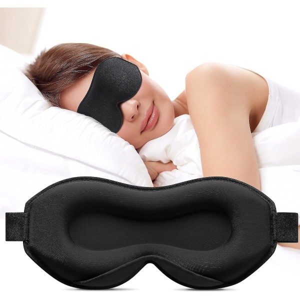 Sleep Mask For Women And Men - 3d Eye Sleep Mask For Side Sleepers, 100% Silk Blackout Eye Mask Eye Cover For Sleeping With Adjustable Band For Yoga T