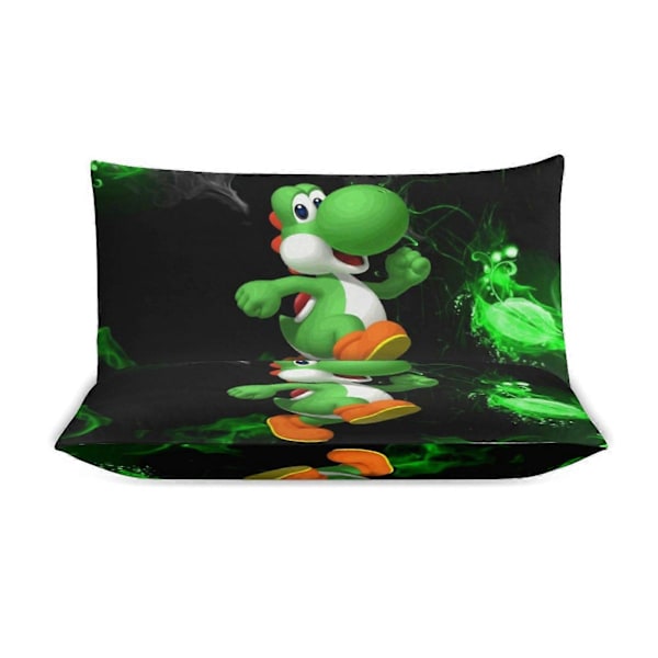 a1580 Super Mario Yoshi Dynetrekksett, 3-delt sengetøy 218x178 cm Dobbeltsidig trykk Dekorativt dynetrekksett (1 dynetrekk + 2 putevar) 135x200cm 53x78in
