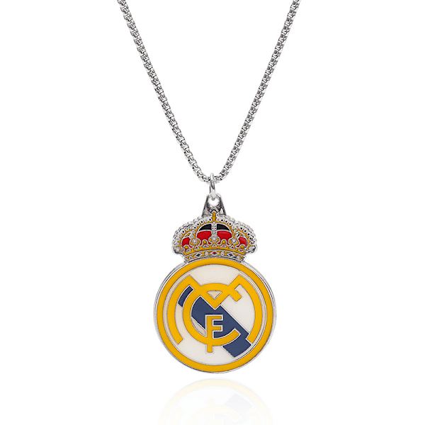 Paistettu lakka käännettävä kaulakoru käärme- ja luuketjun kanssa Jalkapalloklubin fanikaulakoru syntymäpäiväksi Real Madrid