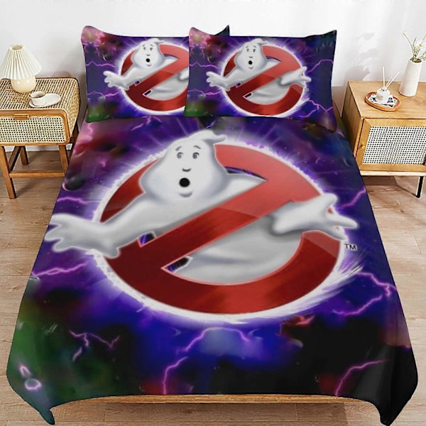 x600 Ghostbusters Dynebetræk i Mikrofiber Sengelinned Sæt 3D Printet Letvægts 3 Dele Dynesæt, 1 Dynebetræk og 2 Pudebetræk til Børn Drenge 240x260cm 94x102in