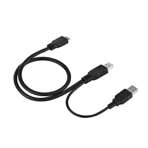 USB 3.0 A-han til Micro B-han Han til han Strømforsyningskabel Y-kabel til mobil harddisk HDD 50cm