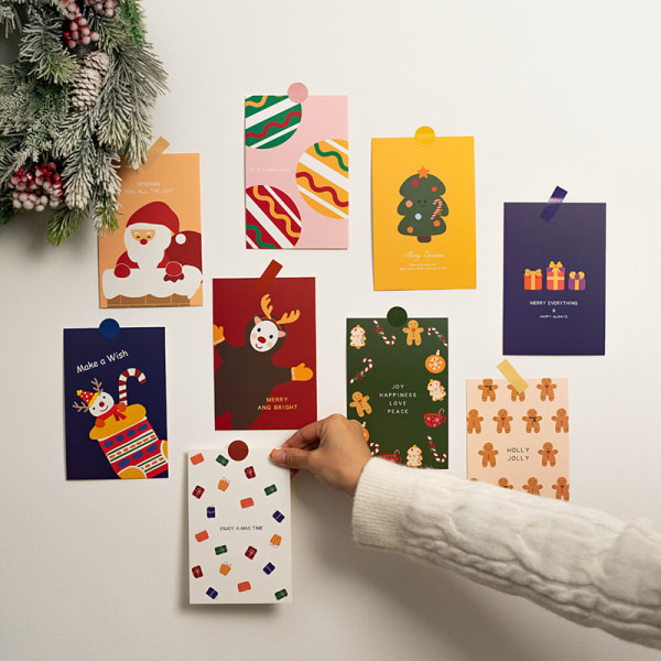 60 joulun koristeellinen korttisarja sarjakuva söpö lahja