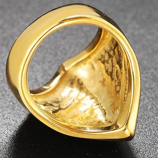 Rustfrit stål uregelmæssig form bjerg bakke pyramide form biker statement cocktail party ring