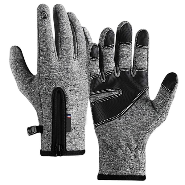 Unisex Vinter Termiske Hansker Bærbare Vanntette Berøringsskjerm Sykkelhansker For Utendørsbruk A0020 GRÅ A0020 GREY A0020 GREY M